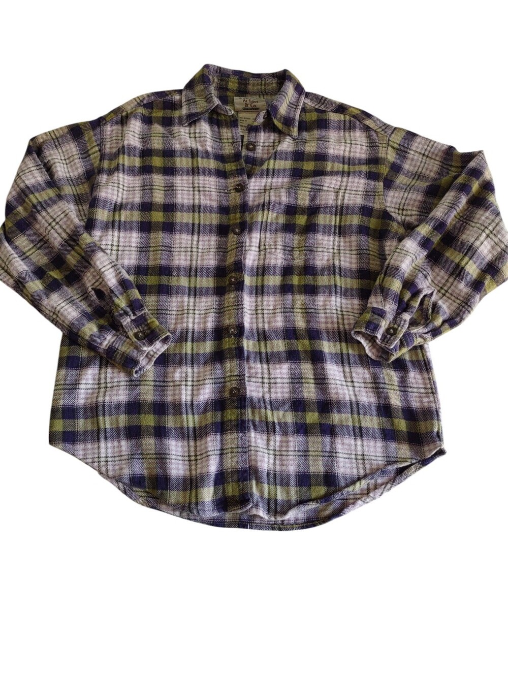 At Last & Co Medium Plaid Flannel Shirt